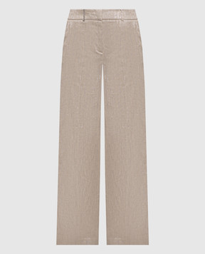 Peserico Beige linen pants with lurex E04350D00598