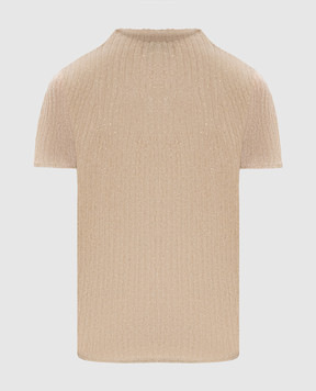 Momoni Beige MIRADA top with lurex MOKN031MO37