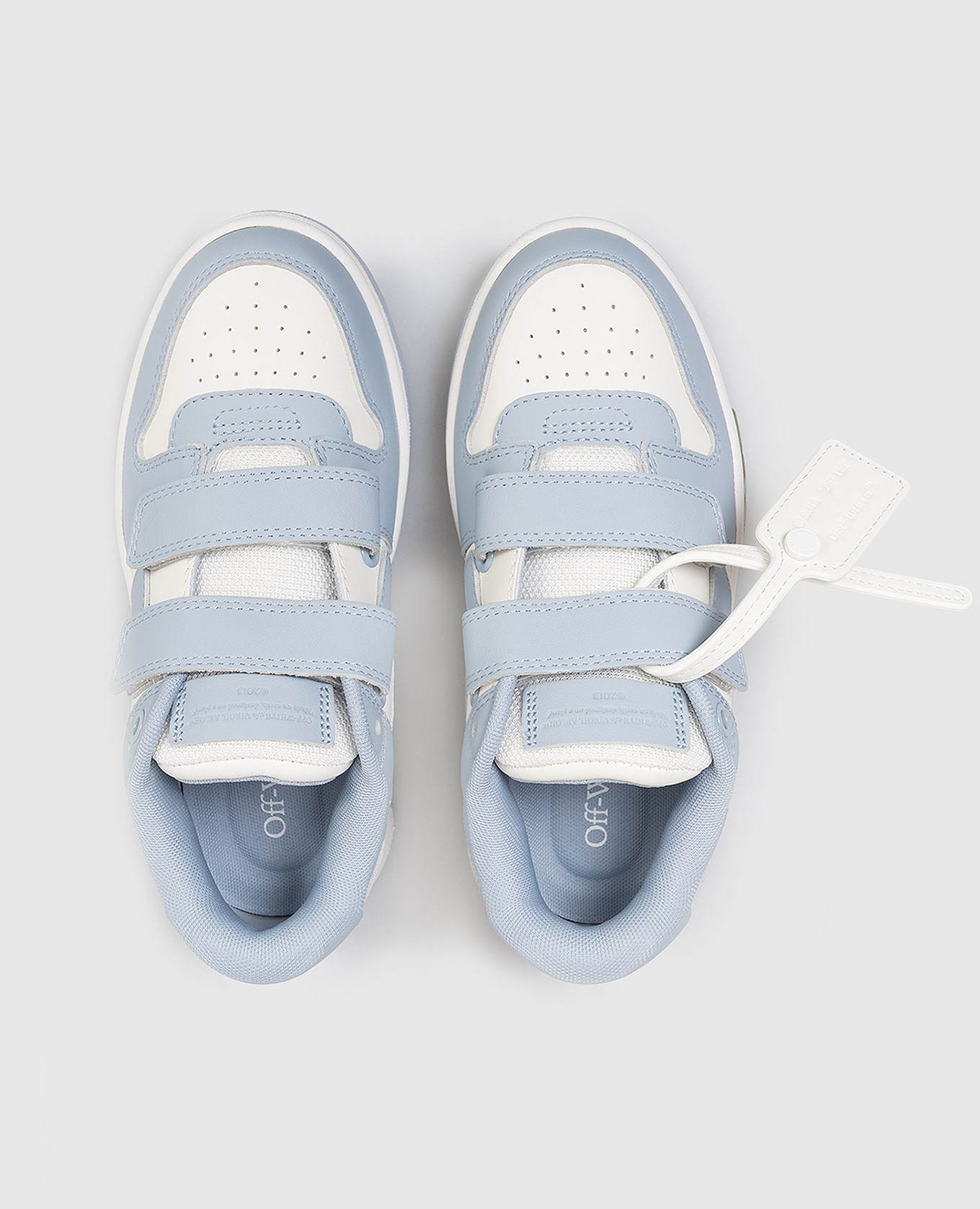

Out Of Office Children's Blue Leather Sneakers Off-White, Light blue