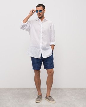ISAIA Blue linen shorts PNC021P9120