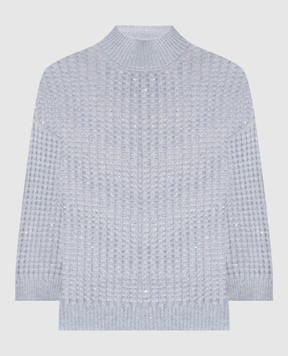 Peserico Blue openwork sweater with alpaca wool A99245F05G9100