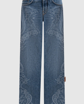 Off-White Blue jeans with print 2FM00605B