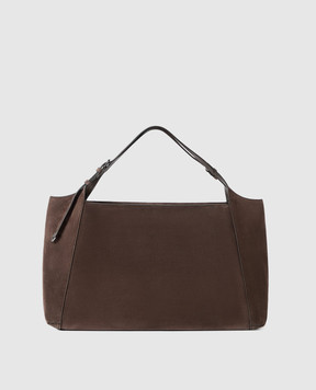 Brunello Cucinelli Brown suede tote bag Sartorial MBDLB2843