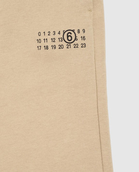 Maison Margiela MM6 Kids' khaki joggers with logo print M61148MM02X