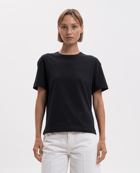Toteme Black T-shirt with embroidered logo 263WRT0529FB0502