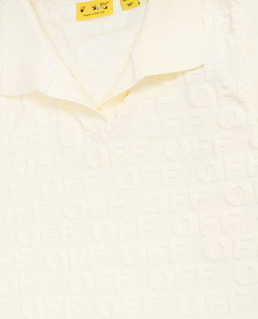 Off-White Children's yellow polo dress with textured logo 44GDH009S26J001