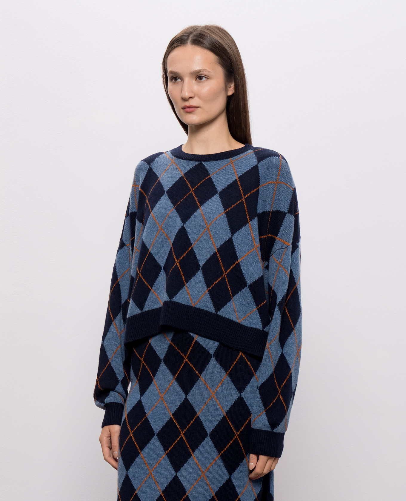 Blue sweater with geometric pattern Twinset 3