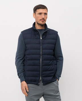 Enrico Mandelli Blue wool down vest 3T570A4531