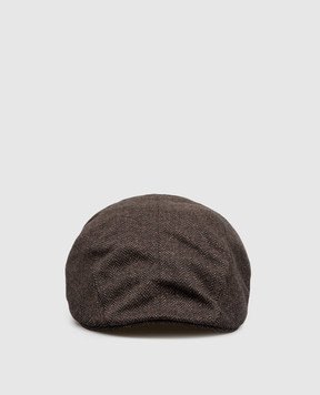 CAPOBIANCO Brown patterned cap 21MC2GA00
