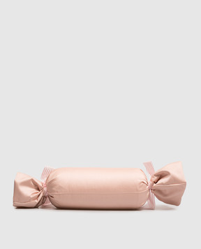 Blumarine Home Pink decorative neck pillow Note Blue with Swarovski crystals W0200250036