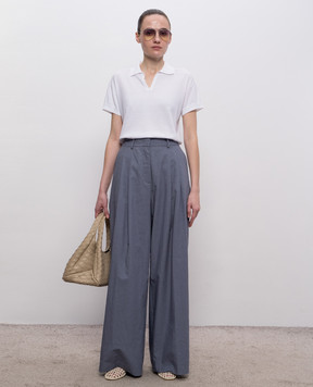 MooRER Gray RUMY pants with linen RUMYWFC