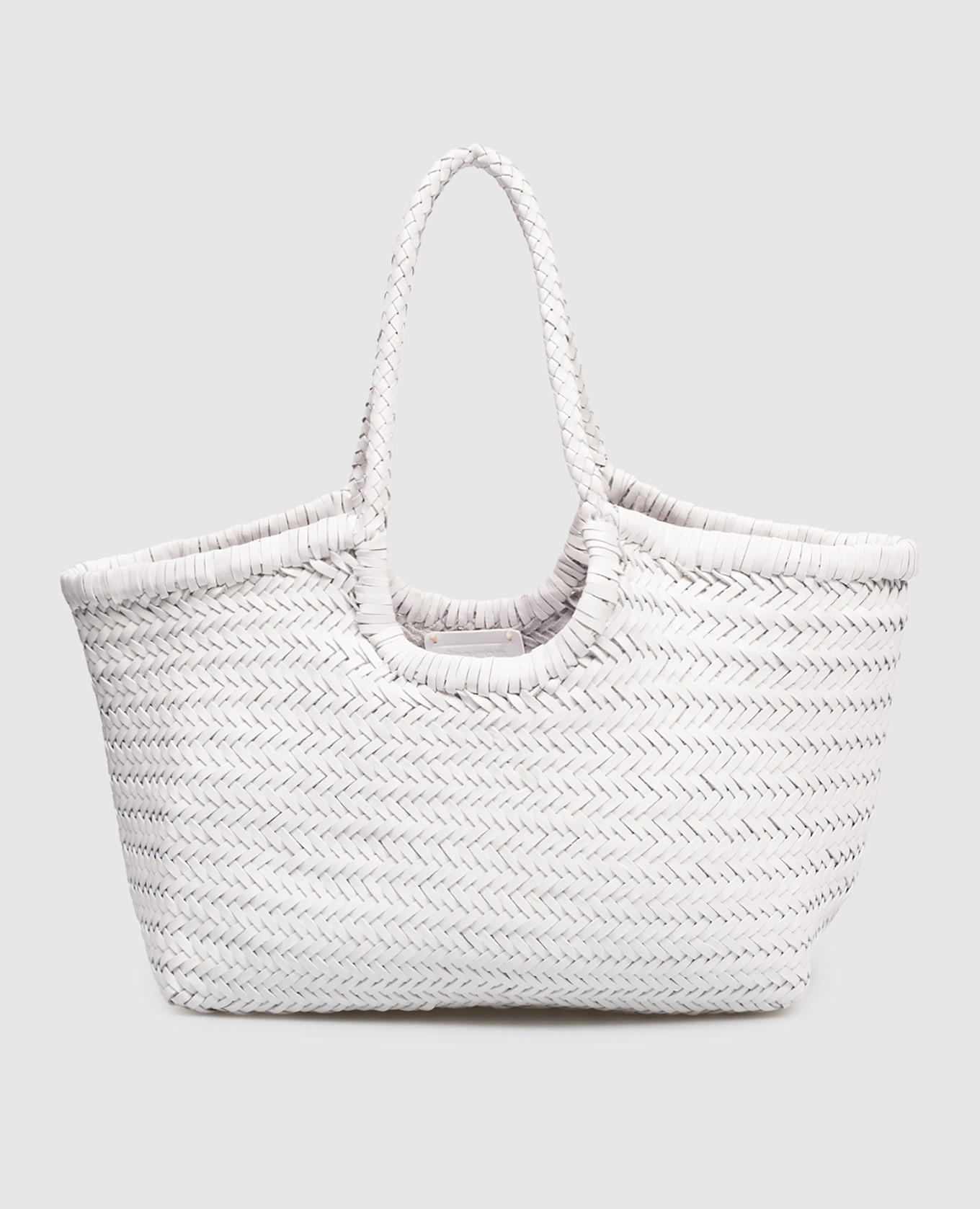 

Nantucket White Woven Leather Tote Bag Dragon