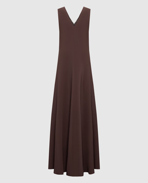 Brunello Cucinelli Brown maxi dress with silk MA029A5450
