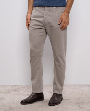 Brunello Cucinelli Grey jeans with logo patch M277PX1290