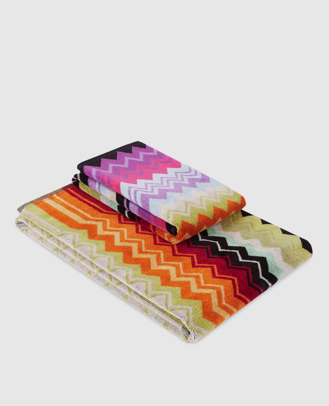 Set of Giacomo terry towels in branded pattern 2 pcs