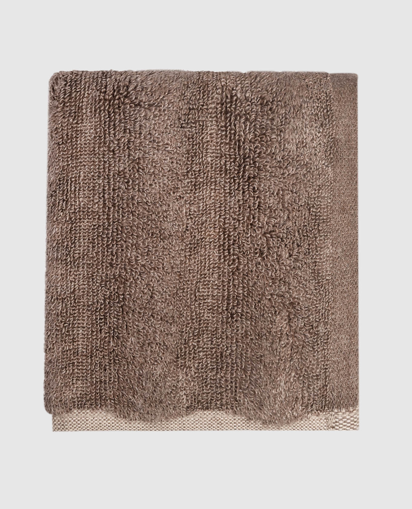 Brown terry face towel ASH RIBBED