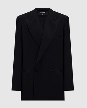 Balmain Black double-breasted jacket GF1SI660WC09