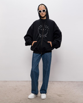 Vetements Black sports jacket with print MH27ZU190Bw