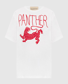 Valentino White Panther T-shirt 8B3MG25WA55