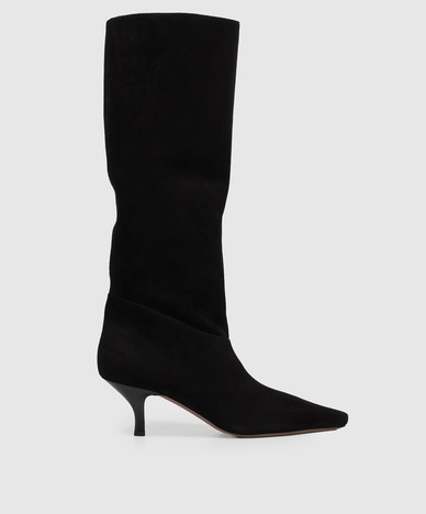 Black suede boots