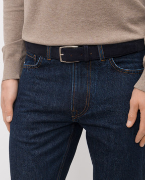 ISAIA Blue suede belt FB0047PLF04