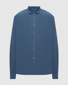 Canali Blue linen shirt GM02128CSL7077
