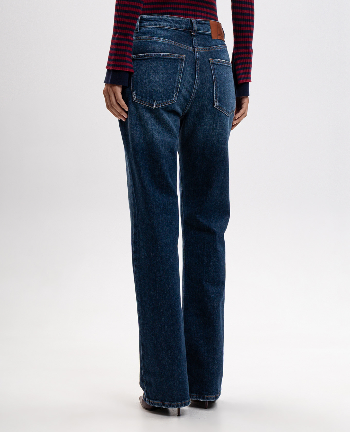 Blue jeans with logo patch Twinset 4