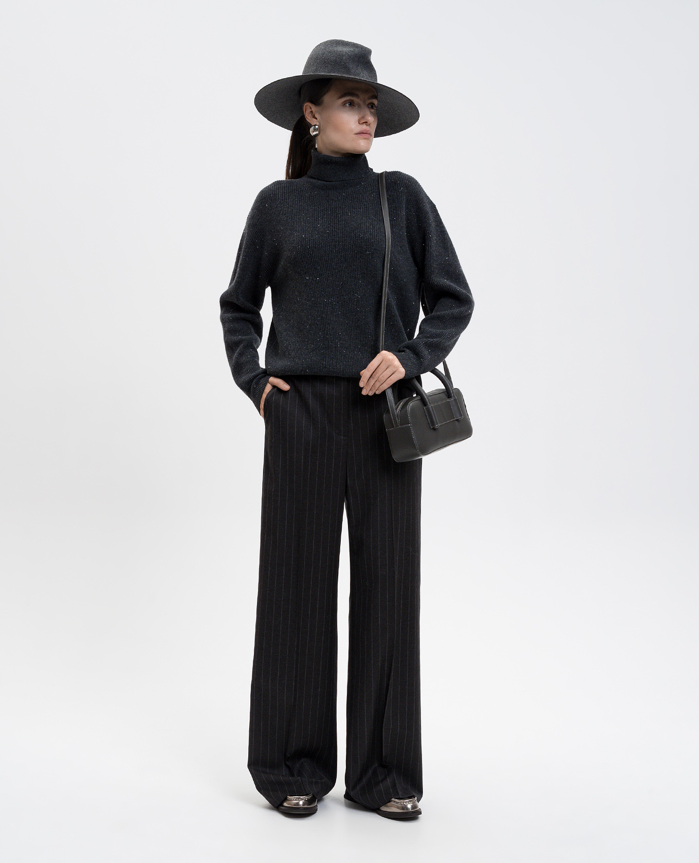 

Gray striped wool pants Peserico, Grey