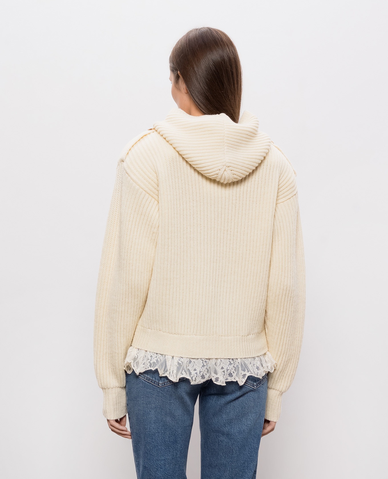 Ivory wool cardigan Giuseppe Di Morabito Milano 4
