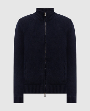 Enrico Mandelli Blue wool and cashmere cardigan 4K080A6211