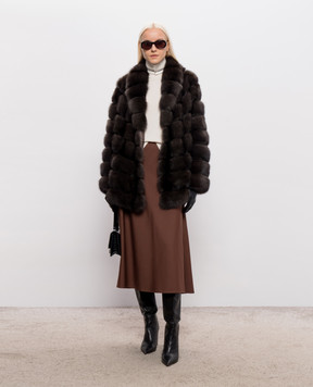 Rindi Dark brown sable fur coat 096ZB026