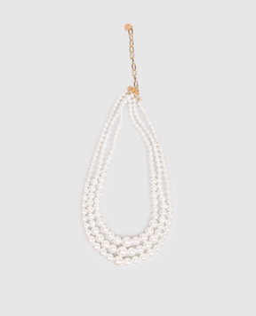 Madreperla White multi-layered necklace with pearl beads 210125