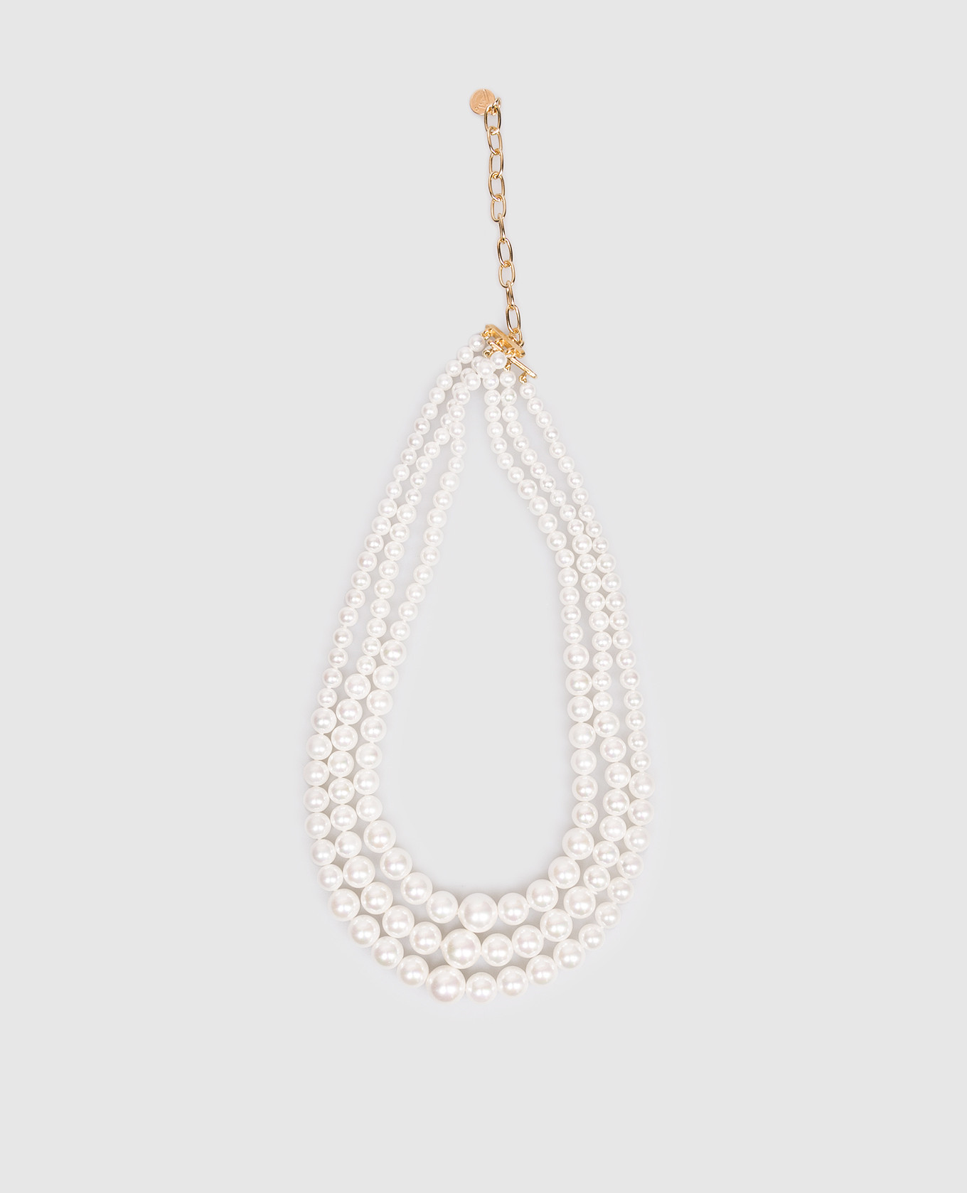 

White multi-layered necklace with pearl beads Madreperla