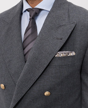 Brunello Cucinelli Khaki patterned silk pachet MX8720091P