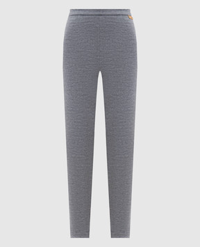 Balmain Grey melange leggings with wool FF0OC014JL17