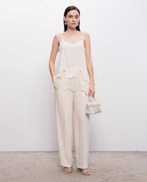 Fabiana Filippi Ivory silk lace top TPD276F744M158