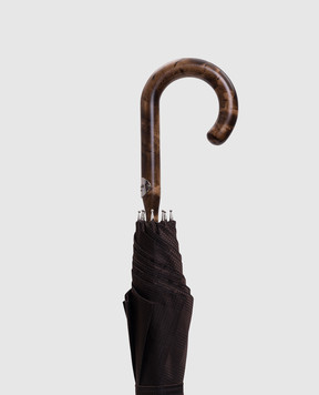 Pasotti Brown checked cane umbrella OMITUO142MILFORD