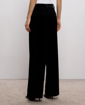Brunello Cucinelli Black velvet pants with lurex MG568P8884