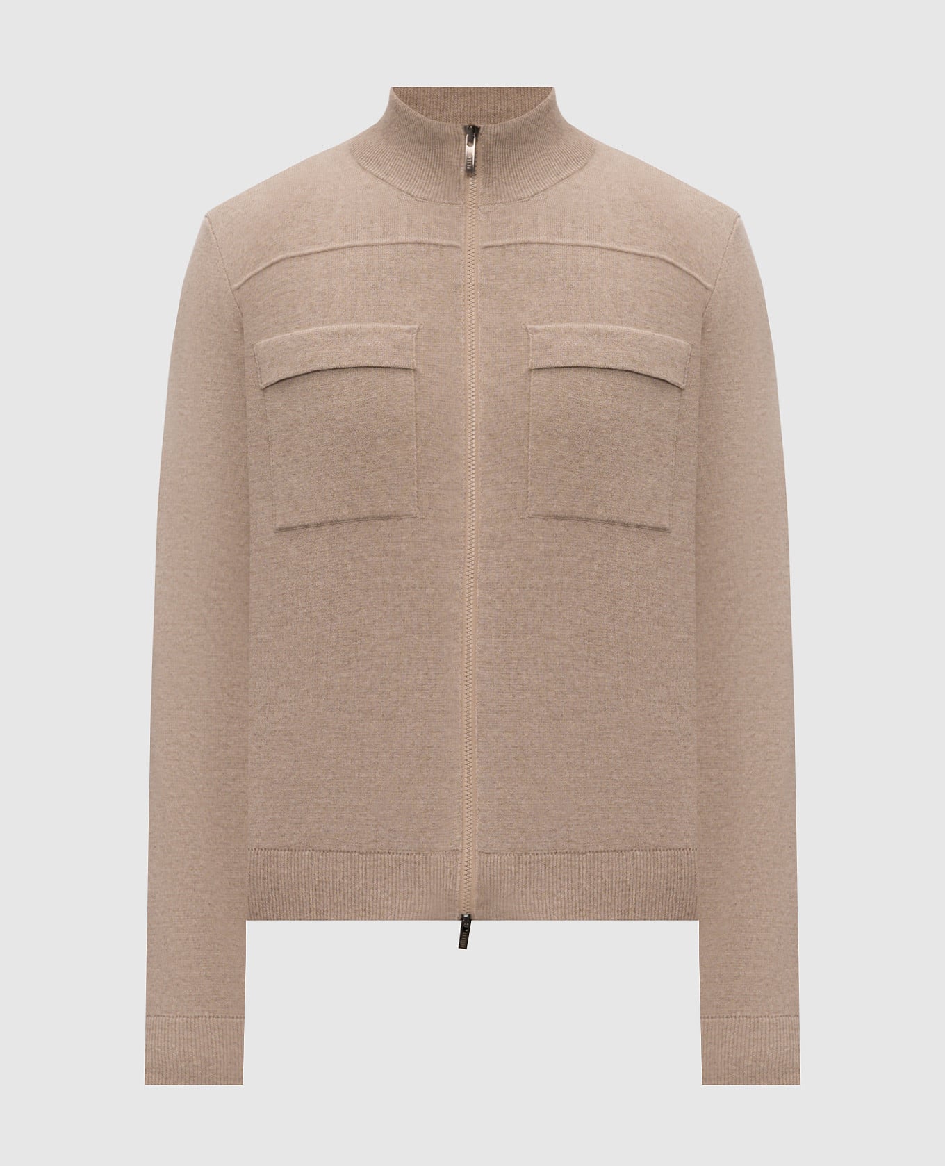 Beige wool and cashmere cardigan