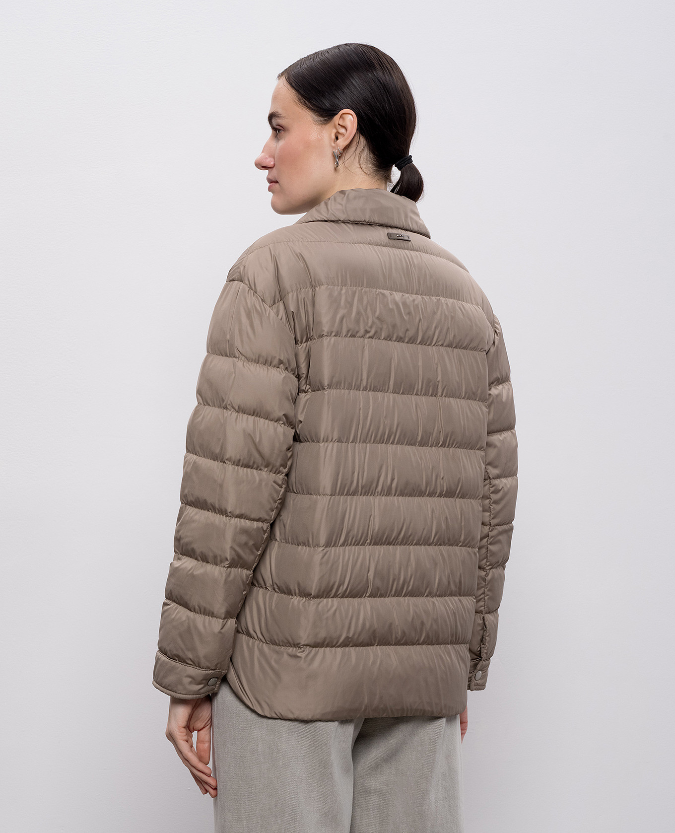 Brown down jacket with monil chain Peserico 4