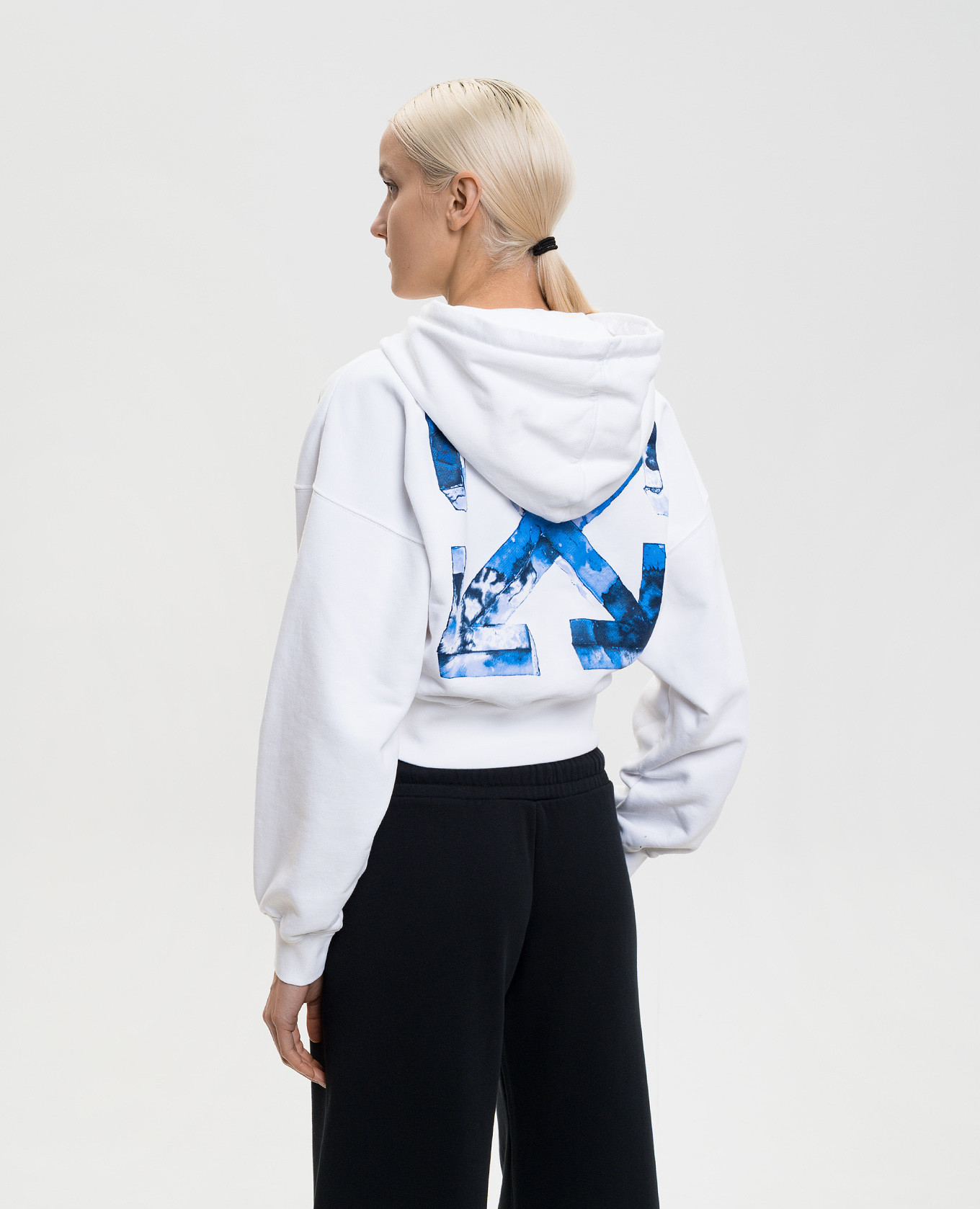 Cloudy Arrow White Cropped Hoodie Off-White 4