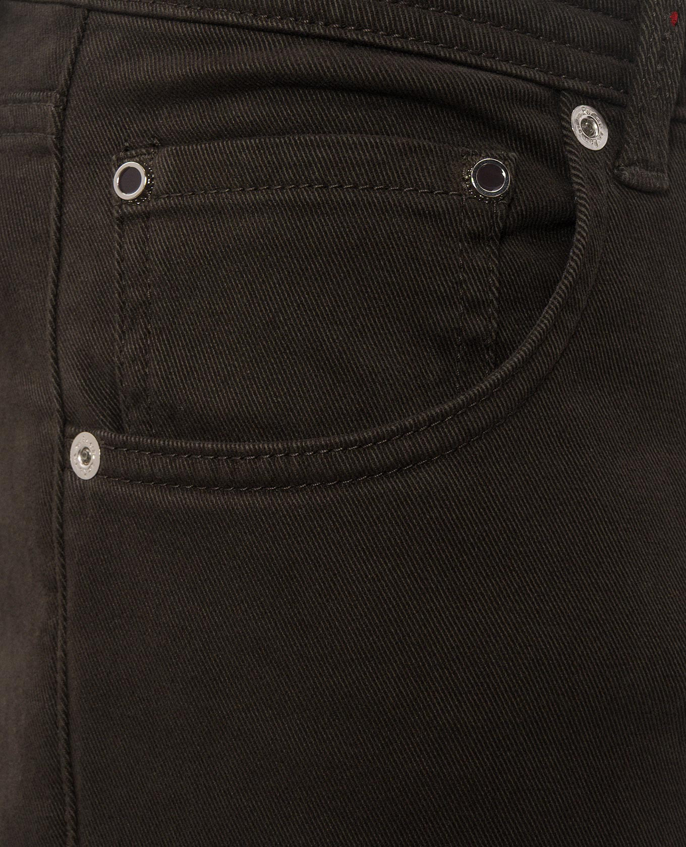 Brown jeans with logo patch Kiton 5