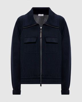 Brunello Cucinelli Blue sports jacket with silk MP828B2B06