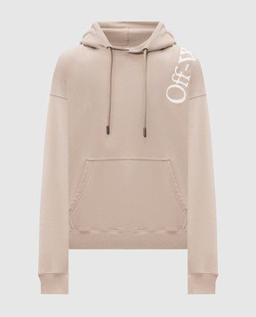 Off-White Beige hoodie with logo print 44MBB085F26F00O