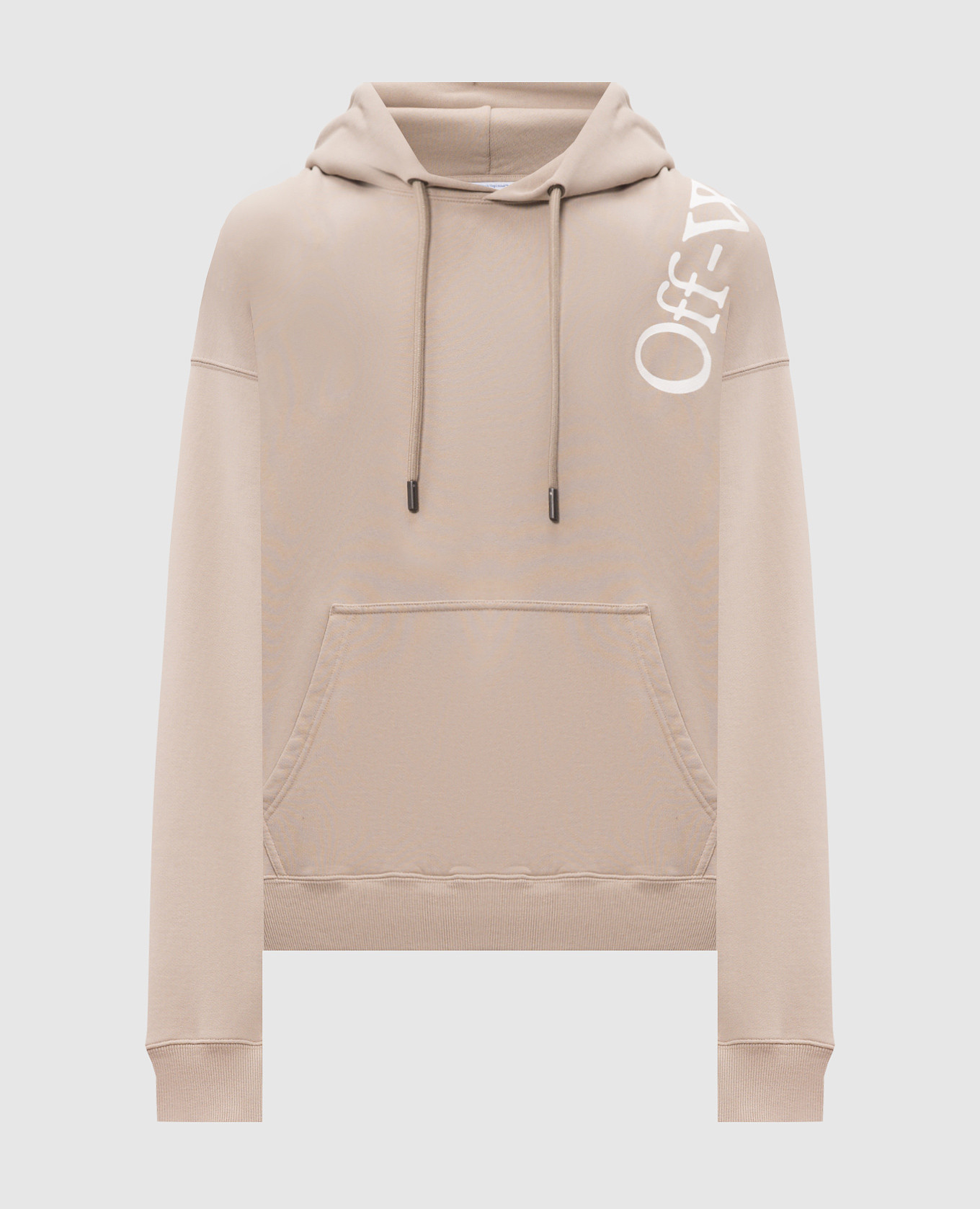 Beige hoodie with logo print