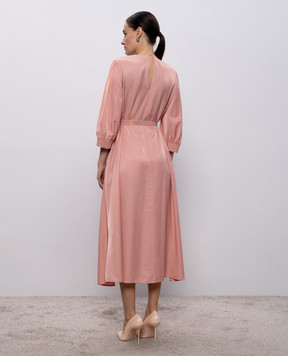 Peserico Pink midi dress with monil chain E02265A06644