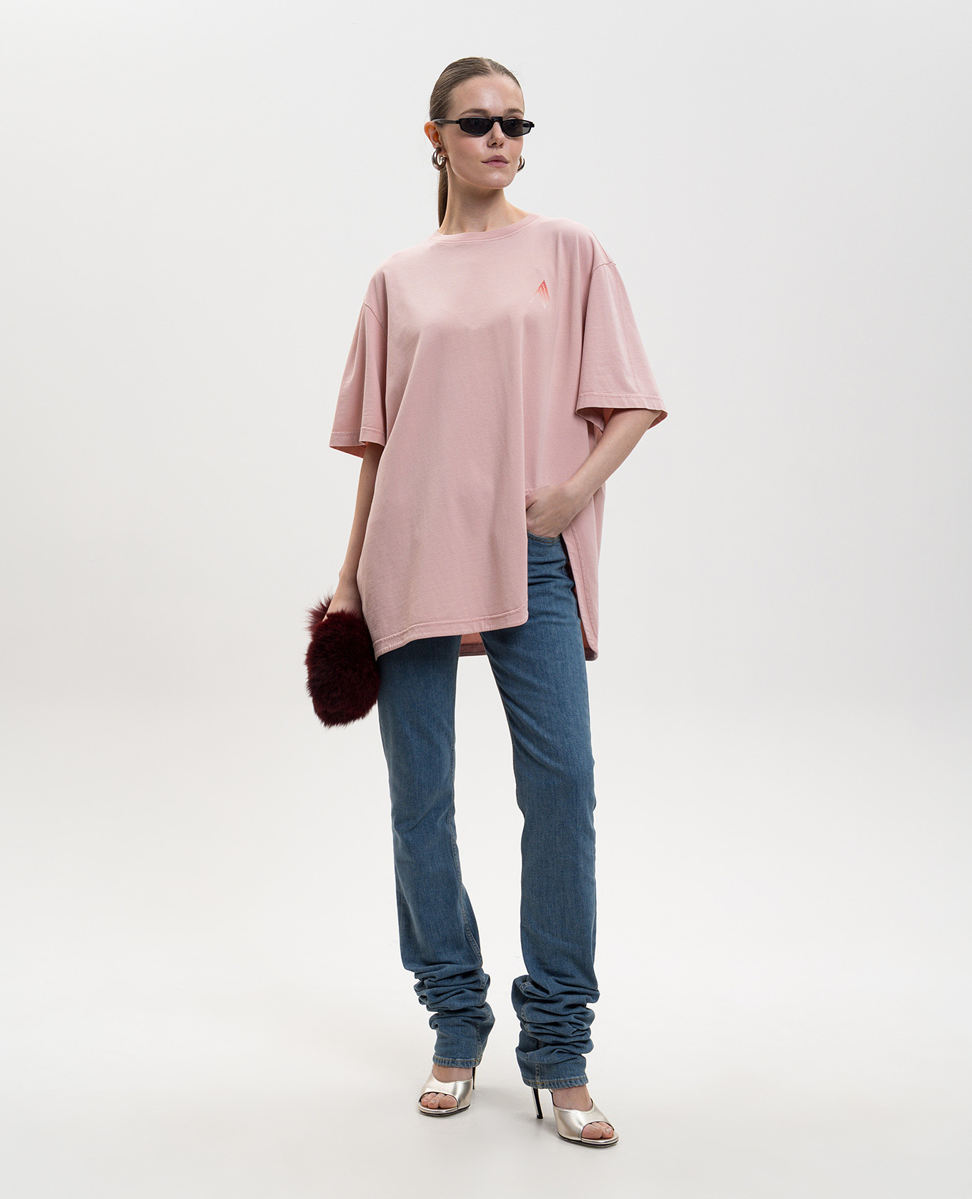 

Pink T-shirt with logo print The Attico