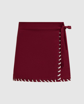 Simkhai Burgundy flared mini skirt 1263054SW