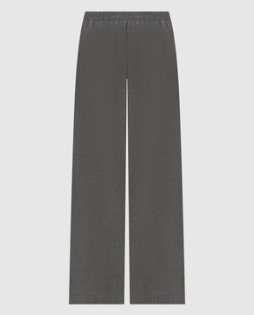 Fabiana Filippi Gray wool pants with monil chain PAD226F291M378