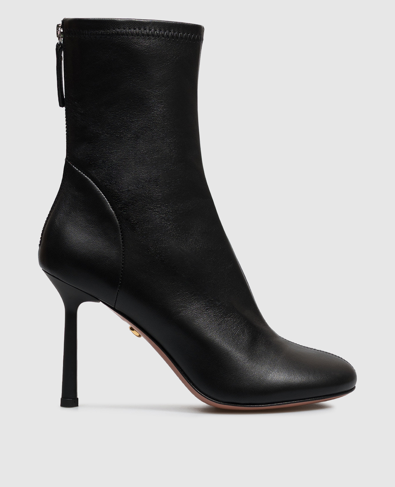 Black leather ankle boots